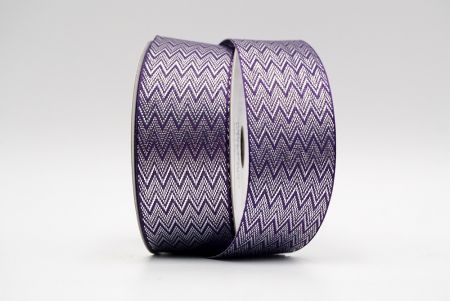 Фіолетово-срібна стрічка з зигзагоподібним малюнком_K1767-704